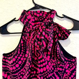 Silk racer back tank with tie neck
